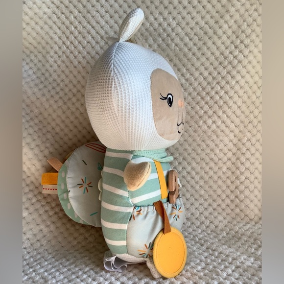 Coco Village Plush Llama Sensory Stuffed Animal Toy Mirror Crinkle Wood Teether - Picture 4 of 14